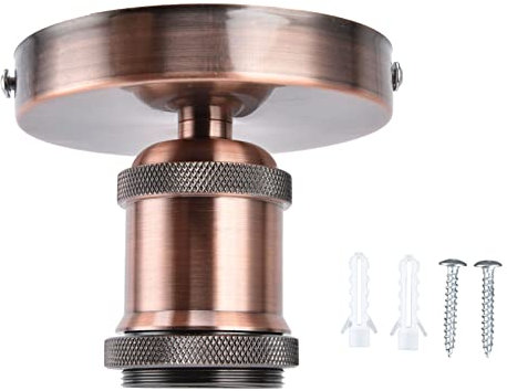 Lampenfassung, E26 E27 Deckenlampenhalter, 100‑240V Vintage Baufassung, Glühbirnensockel Birnensockel mit Zubehör Renovierfassung Lampenhalterung für Schlafzimmer Wohnzimmer Beleuchtung und Dekoration