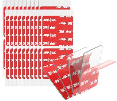 3M Doppelseitige Klebepads Heavy Duty VHB 50MM x 50MM 40 PCS Transparent 0.5MM Dick 4905 Quadratische klebrige Montage Schaumstoffband stark klebendes Klebeband für Auto Dekoration Haus Büro Logos