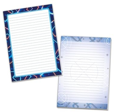 2 Motiv Schreibblöcke Liniertes Papier für Kinderl Geschenk Notizpapier für Jungen geometrische Muster neon (1 Block dunkel und 1 Block hell A5 mit je 25 Blättern)