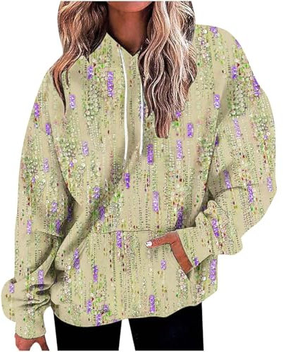 Sweat Anime Manga Fille Pull Orange Femme Oversize Sweat à capuche surdimensionné pour femmes, rayé, grande taille, pull à manches longues, vêtements Polaire Sans Capuche Femme Sweet Femme (AG, XL)