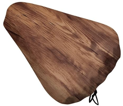Fahrradsitzbezug mit Holzmaserung, weich, wasserdicht, mit Kordelzug, regenfest, staubabweisend, für Outdoor-Reisen, stationäre Fahrräder, Braun