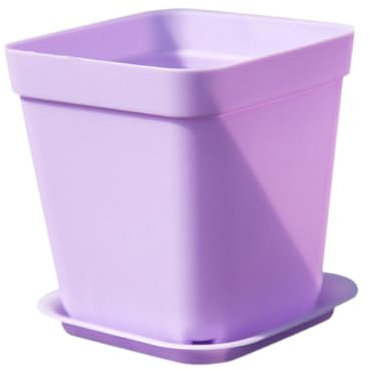 INOOMP 24pièces Pots De Carrés Plastique avec Assiettes Pots De Jardinage Décoratifs pour Plantes Intérieur Et Extérieur