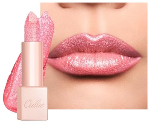 OULAC Diamond Lustre Lippenstift Rosa, Hochpigmentierter Lipstick mit Feine Textur und Lang Anhaltende Feuchtigkeitsspendende Formel, Auffälliges Lippen-Makeup, Vegan (D08) Pop Stars