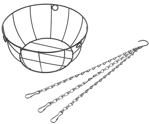 Milisten Vaso Da Fiori Sospeso Cesto Per Fioriera Da Appendere Balcone Cesti Appesi Per Piante Cesto Sospeso Per Vasi Di Fiori Cesto Per Piante Da Appendere Ferro Da Stiro Black