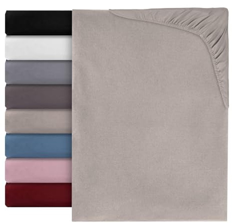 Spannbettlaken Spannbetttuch Luna 100% Baumwolle Bettlaken Betttuch Matratzenbezug 8 Farben Uni Beige - 140x200cm