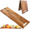 Tabla de embutidos grande de acacia, tablas de embutidos de madera con asas, plegable, para viaje, 83 x 30 cm, tabla de queso, tabla de servir charcutería con alimentos, carne, aperitivos para fiestas