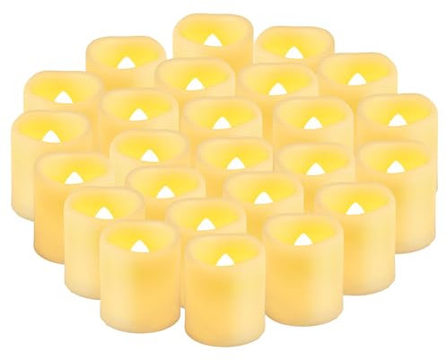 CANDLE IDEA Paquete de 36 velas de té LED parpadeantes a pilas, sin llama, velas falsas eléctricas votivas para bodas, celebraciones de festivales, fiestas, Halloween y decoración de Navidad (blanco
