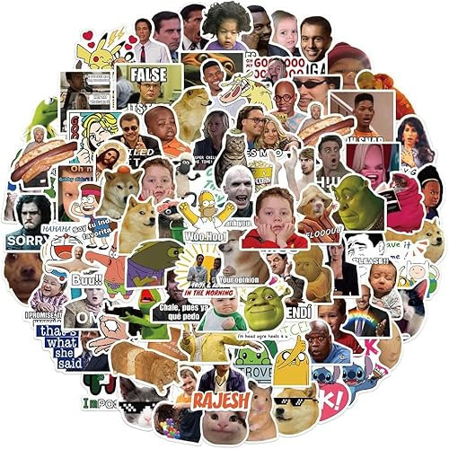 100 Pcs Water Bottle Sticker, Funny Stickers for Teens Adult, Cute Funny Meme Waterproof Vinyl Stickers Laptop Skateboard Stickers Journal MacBook