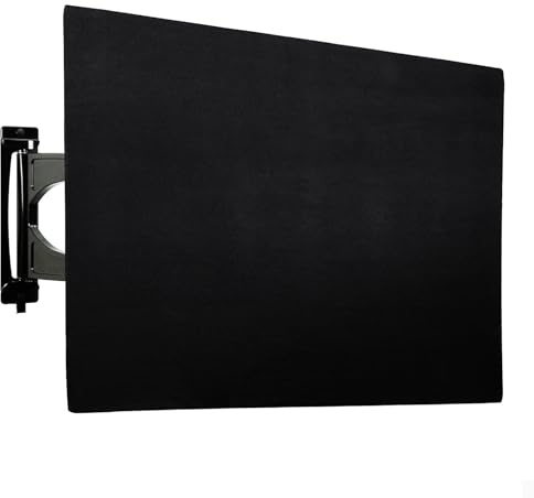 Indoor TV dust cover, elastic fabric with adjustable size, suitable for most brand TVs (Black, 76 - 85 inches)