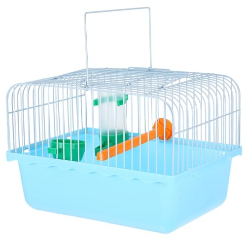HOODANCOS Kleiner Vogelkäfig für Unzertrennliche und Papageien mit Sitzstange und Wasserspender Tragbar für Reisen und Outdoor Geräumiger Metallkäfig mit Futterbox