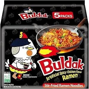 Samyang Buldak Hot Chicken Flavour Ramen Multipack 140g x 5 Packs | Authentic Korean Spicy Instant Noodles | Fire Noodles | Quick & Easy Meal | Imported Korean Ramen