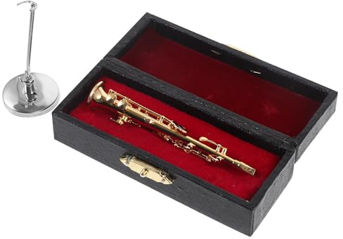 HEMOTON Modèle Miniature de Saxophone en Cuivre Orné, Décoration Réaliste Maison Effets Décoratifs, pour Paysage Micro DIY et Présent Garçon et Filles