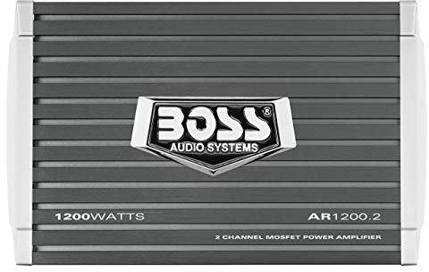 BOSS AR1200.2 2.0channels Coche Alámbrico Gris - Amplificador de Audio (2.0 Canales, 600 W, 0,01%, 105 dB, 230 W, 1200 W)