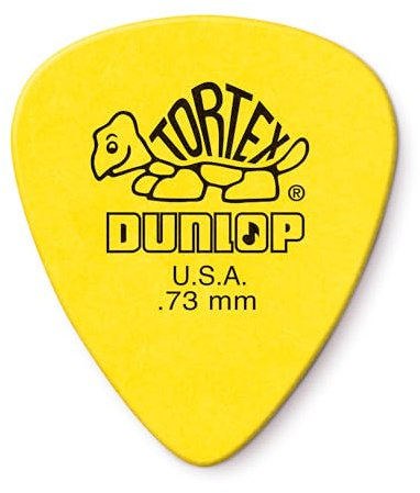 Dunlop Tortex Standard .73mm Yellow Guitar Pick, 12 Pack