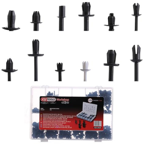 KS Tools 420.0920 Befestigungs-Clip-Satz - Eindrücknieten, 350-tlg.