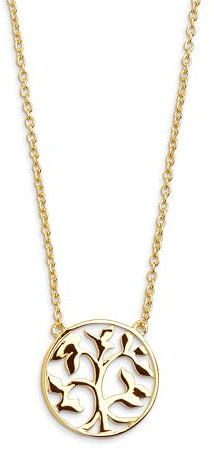 Xenox – Collana da Donna con Albero della vita Ciondolo placcato oro in argento Sterling 925
