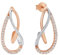 Amor Creolen aus 925 Sterling Silber Damen Ohrschmuck, mit Zirkonia synth., 2,3 cm, Bicolor, Kommt in Schmuck Geschenk Box, 2022060