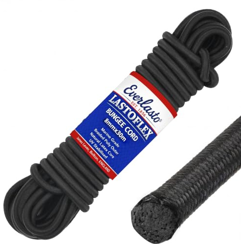 Everlasto LASTOFLEX Bungee-Seil, Schwarz, 8 mm, Länge wählbar