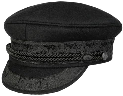 HAMMABURG Prinz Heinrich Kapitänsmütze mit Eichenlaubbordüren Made in Germany Unisex Alle Saisons schwarz 54 cm