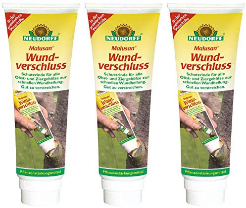 Gardopia Sparpaket - Neudorff Malusan Wundverschluss Pinseltube, Baum Wundbalsam, 3 x 275 ml, Plus Zeckenzange mit Lupe