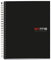Miquelrius Notizbuch The Original, 10 farbige Streifen, Einband aus Polypropylen, blickdicht, Größe A5 (148 x 210 mm), 2 Locher, 200 Blatt 70 g/m², kariert, 5 mm, Schwarz