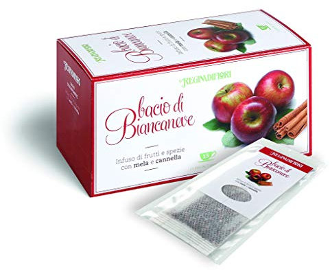 Regina di Fiori - Bacio di Biancaneve. Infuso con Mela e Cannella. 4 Box da 15 Filtri da 3g (60 Filtri Totali)