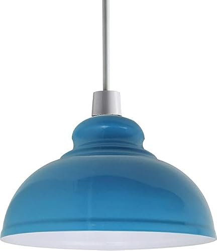 Moderner Vintage-Blue lampenschirme für Pendelleuchte, industrielle rattan Hänge Lamp Shade stehlampe-Deckenleuchte, ideal für Esszimmer, Bar, Clubs und Restaurants 29cm (blau)