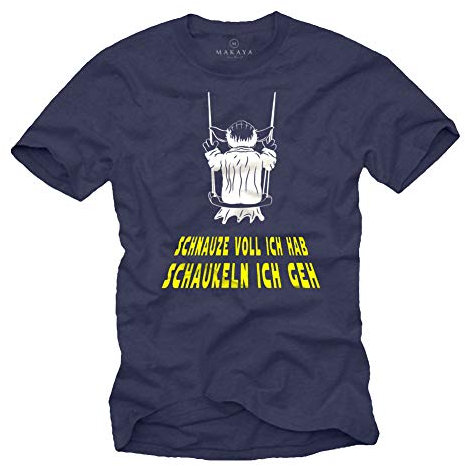 T-Shirt mit witzigen Sprüchen - Lustiges Joda Shirt - Schaukeln ich GEH Funshirt Star Herren Blau XL