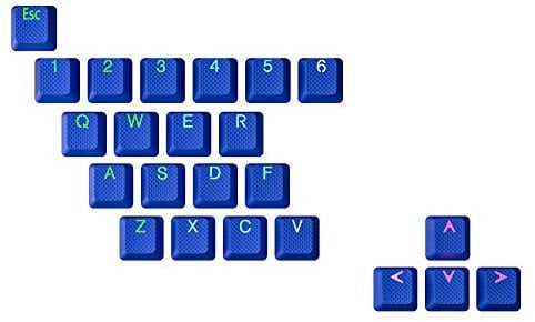 HK Gaming Rubber Keycaps Set | Anti-Slip Texture | Doubleshot Backlit Keycap Set | 23 Keys OEM Profile Key Set | For Mechanical Keyboard | Compatible with Cherry MX, Gateron, Kailh | Dark Blue