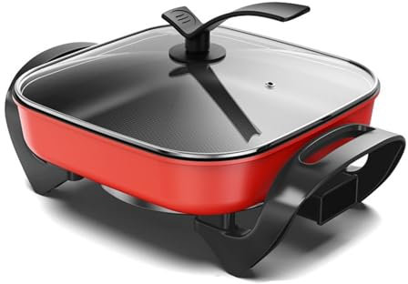 Elektromagnetischer Ofen Vierbetont Pot Multifunktions-elektrischer Heizgerät Hochwertiger nichtklebiger quadratischer Topf langsam gedämpfter Topf (Europa 220V-Stecker)