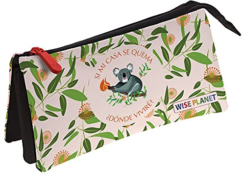 Grafoplás 37540694 Federmäppchen, dreifach, Kollektion Wise Planet, Koala, Größe: 23,5 x 12 x 14 cm