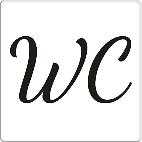 WC Schild selbstklebend 7x7cm, Toilettenschild zum kleben, WC Schriftzug