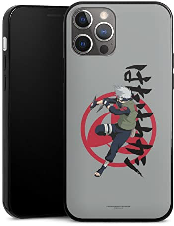 Slim Case extra dünn kompatibel mit Apple iPhone 12 Pro Silikon Handyhülle schwarz Hülle Naruto Shippuden Kakashi Offizielles Lizenzprodukt