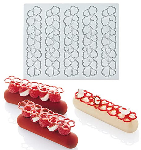 Moule en silicone 3D en forme de Longue bande d'amour, tapis dentelle pour La Saint Valentin chocolat, bonbons, fondant, décoration de cupcakes, desserts