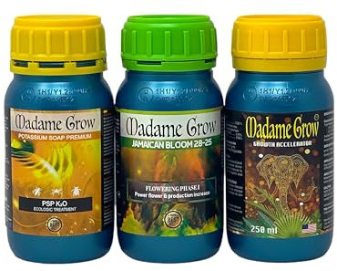 MADAME GROW - Organische Düngemittel - WURZEL UND WACHSEN - Blüte PK und Kaliseife - KIT LAURINA (3x250ml)