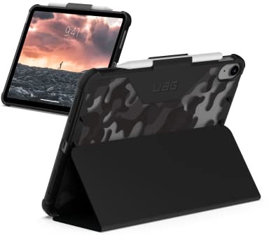 Urban Armor Gear Plyo SE Case für Apple iPad 10.9 (10. Generation 2022) Hülle [Apple Pencil Halterung, Wake/Sleep Unterstützung, Fallschutz nach US-Militärstandard, Standfunktion] Midnight camo