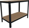 Banco Tavolo Da Lavoro Senza Bulloni In Acciaio Metallo MDF Portata Fino 550 Kg 2 Ripiani Regolabili Ideale Per Garage Officina Cantina Capannone Magazzino Design Modulare 90 x 120 x 60 cm (Black)