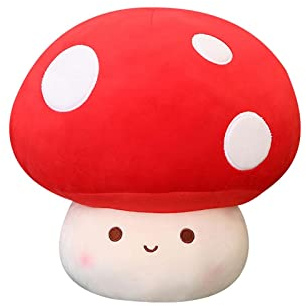harayaa Entzückendes Pilz Plüschtier, Lustige Sammlung, Puppenspielzeug, Geschenk, Sofakissen für Partybevorzugungen, Schlafzimmer, Neujahr, Kinde, Rot 23cm