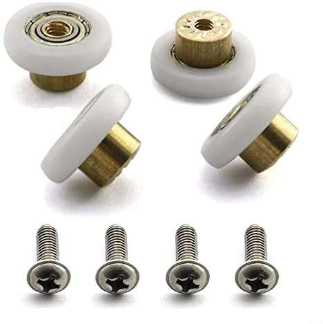 HpLive 4 ruote per porta doccia, box doccia, parti di ricambio per cabina doccia, porta scorrevole, ruote di ricambio per porta della doccia con vite (20 mm)