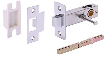 HANDLEZONE® 76mm Privacy Latch, Premium Tubular Latch, Catch for Internal Timber Doors - Polished Chrome