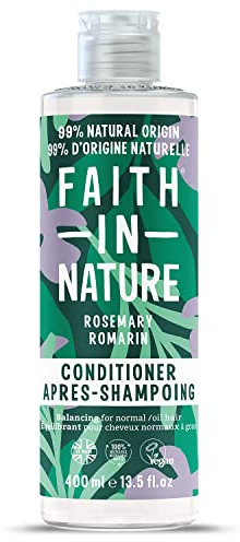 Faith In Nature Natürliche Rosmarin-Spülung, Ausgleichend, Vegan und Frei von Tierversuchen, Ohne SLS Oder Parabene, Für Normales bis Fettiges Haar, 400ml