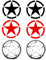 Adesivi Modificati Con Stella a Cinque Punte - 6 Pezzi per Auto, Decorazioni, Kit off Road Stella Militare US Army (13 cm)
