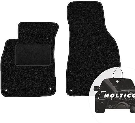 moto-MOLTICO Vorne Fußmatten Auto Velours Autoteppiche Schwarz Automatten Set 2-teilig passend für Audi A4 B8 A5 I Sportback