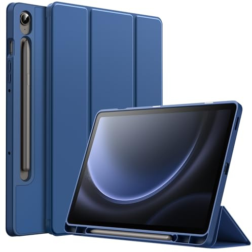 JETech Hülle für Samsung Galaxy Tab S10 Lite/S10 FE/S9 FE 10,9, Navy | Weiches TPU, S Pen Halter, Dreifach-Ständer, Auto Schlafen/Wachen