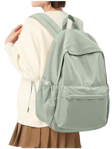 HYC00 Rucksack Schule Teenager Mädchen Damen Causal Schulrucksack College-Rucksack, leichte Schultasche Arbeitstasche für Jungen und Mädchen, passend für 14-Zoll-Laptop Daypack Bookbag,Grün