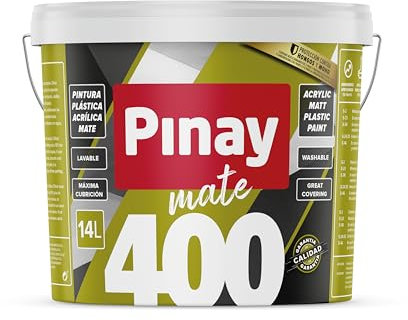 PINTURA PLASTICA ACRILICA MATE 400- en base acabado blanco mate basada en copolímeros acrílicos en emulsión indicada para interior y exterior (750 ml)