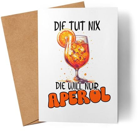 Lilavie-Design Die TUT nix die Will nur Aperol Karte Sommergetränk Cocktail Party