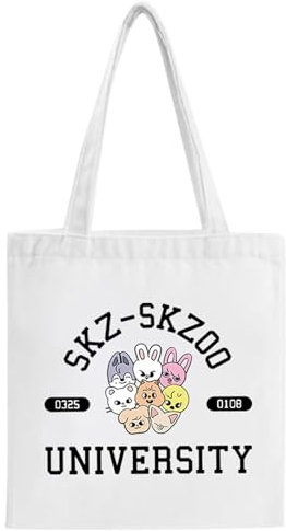 BJPERFMS Kpop Stray Kids Tote Bag, Stray Kids Handtasche, SKZ Canvas Tasche, Skzoo Einkaufstasche, Stray Kids Merch, Handbag Geschenke für Straykids Fans, 38 * 34CM