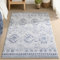 SONGMICS HOME Boho Teppich, 91 x 153 cm, Schlafzimmer Teppich, Wohnzimmerteppich, rutschfesterteppich, waschbarerteppich, flauschig, Dekoration, für Wohnzimmer, mitternachtsblau TAR021Q01