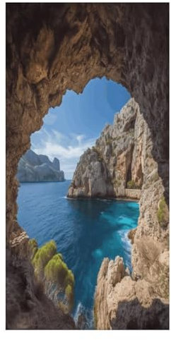 YJWANDO Strandtuch, Bogen auf Mallorca, Spanien, bedruckt, Yoga-Handtuch, Badetuch, schnell trocknend, Reisehandtuch für Strand, Pool, Yoga, Schwimmen, Hand, Gesicht